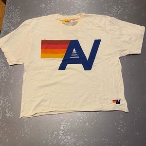 Pale yellow/creme aviator nation logo tee in size medium!